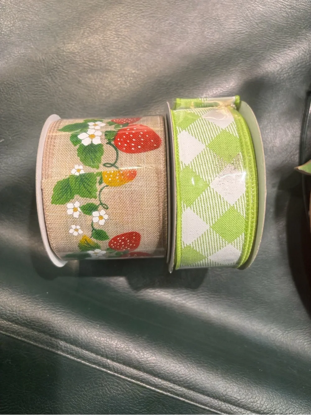 Strawberry-Themed Red & Green Party Mesh and Ribbon Set